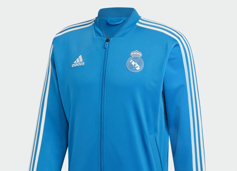 Adidas Real Madrid Polyester Jacket - Craft Blue / Core White