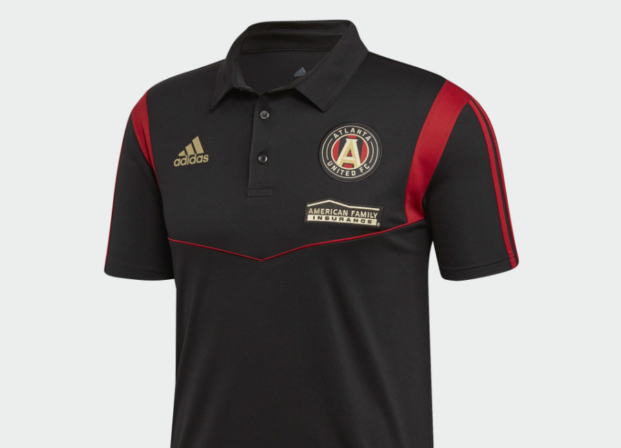 Adidas 2019 Atlanta United FC Polo Shirt - Black / Victory Red #AtlantaUnitedFC #mls #atlutd #adidasfootball #adidassoccer