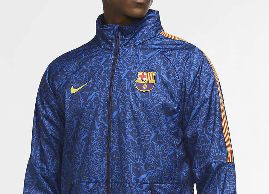 Barcelona AWF Football Jacket Game Royal Blackened Blue