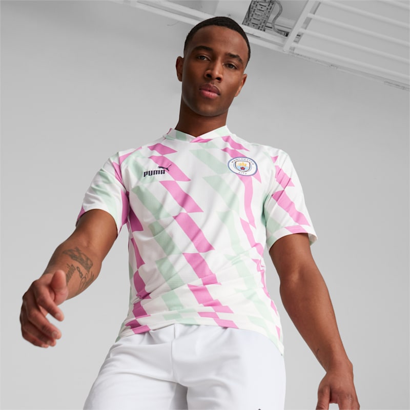 Manchester City Prematch Jersey - Puma White / Mist Green / Mauve Pop