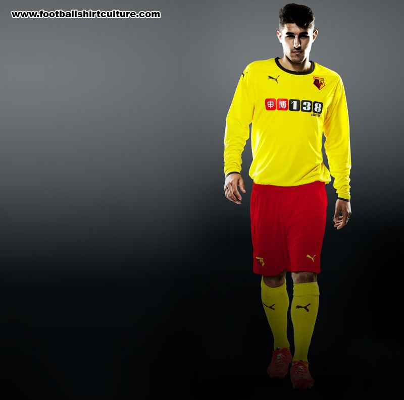 Watford-2014-2015-Puma-Home-Football-Shirt-Kit-6-red-shorts