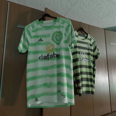 Celtic 2023-24 Adidas ‘Picasso’ Home And Away Kits - Football Shirt ...