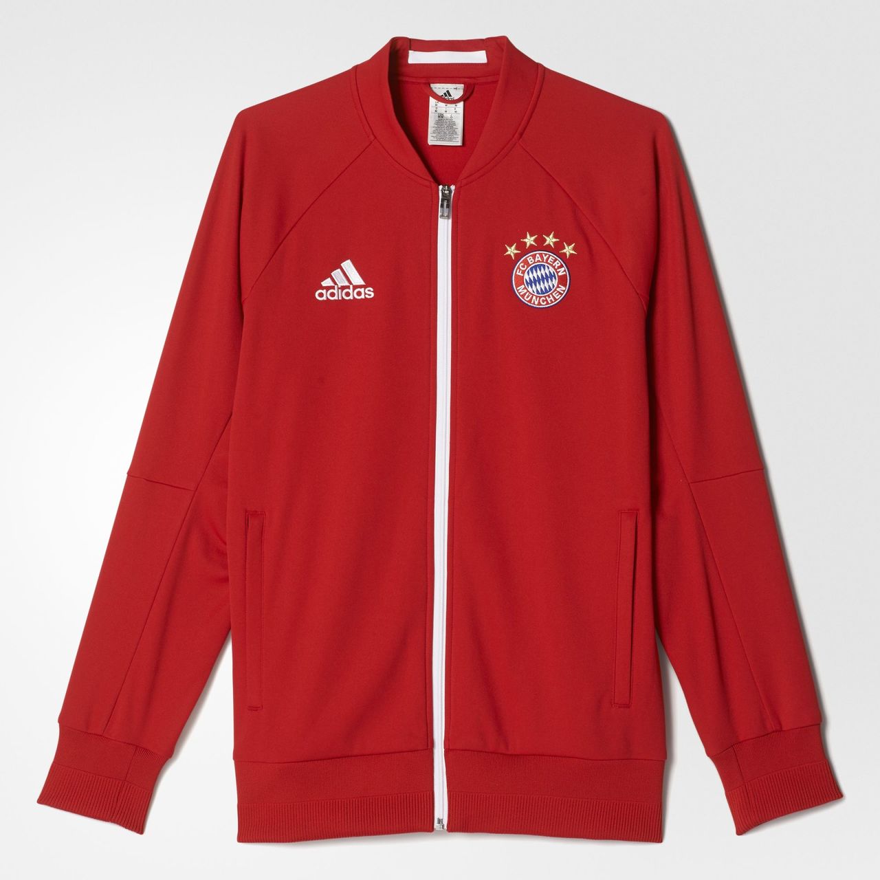 Adidas FC Bayern München Anthem Jacket - Fcb True Red | Equipment ...