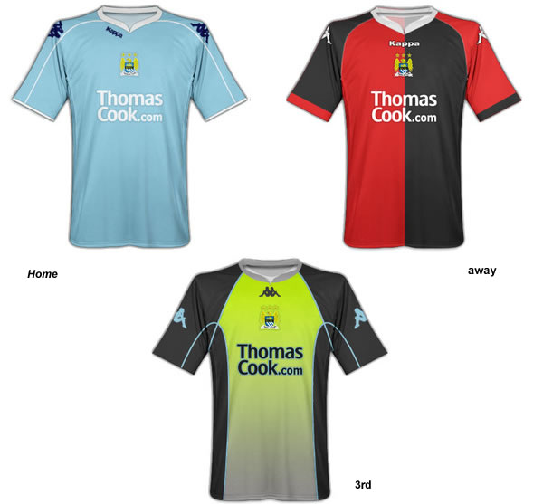 Manchester City Kappa Fantasy home, away and 3rd kits