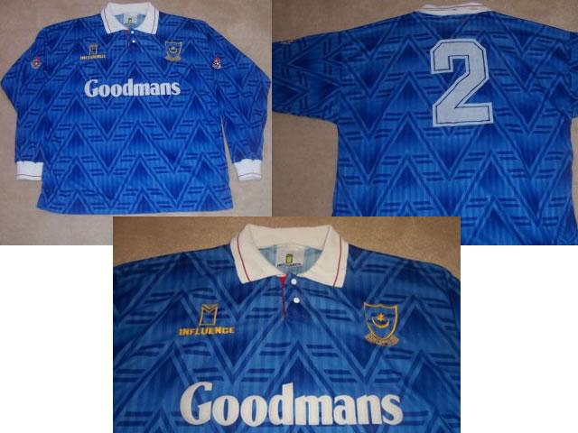 Vintage MATCH WORN 91-93 Portsmouth Football Shirt Pompey 