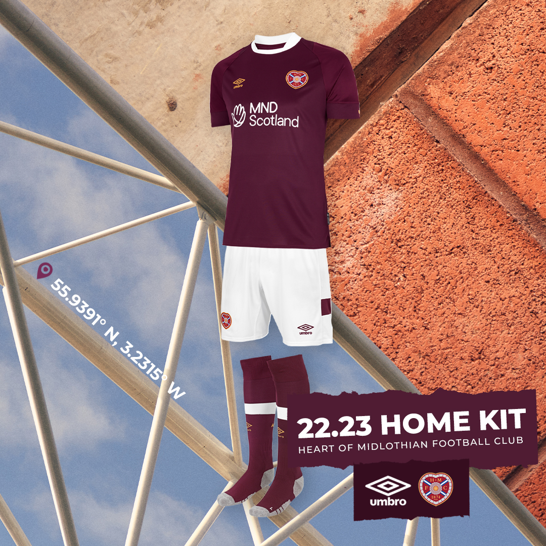 Heart Of Midlothian 2022-23 Umbro Home Kit - Football Shirt Culture ...