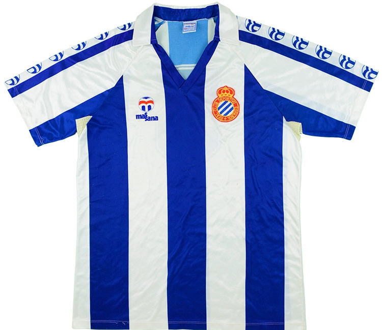 Massana 1984-89 Espanyol Match Issue Home Shirt - Football Shirt ...