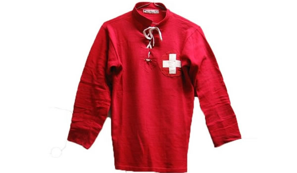 an original shirt worn by Ernst Hufschmid in Switzerland's first FIFA World Cup finals appearance in Italy in 1934. 