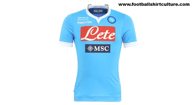 Napoli 2014 Macron Limited Edition Coppa Italia 'TIM Cup' Final Home Football Shirt