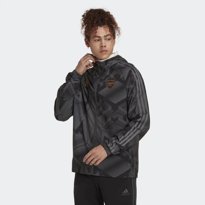 Arsenal 22/23 Windbreaker - Black / Grey Four