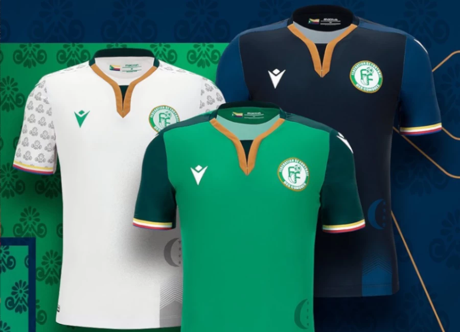 Comoros 2022 Macron Home, Away and Third Kits #Comores #LesCoelacantes #CAN2021