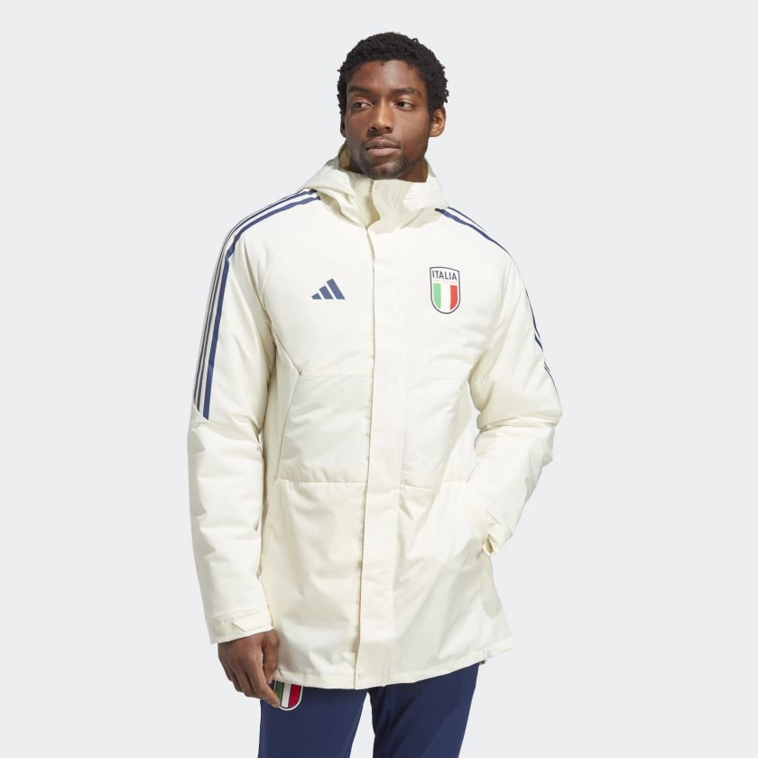 Italy Condivo 23 Stadium Parka - Cream White