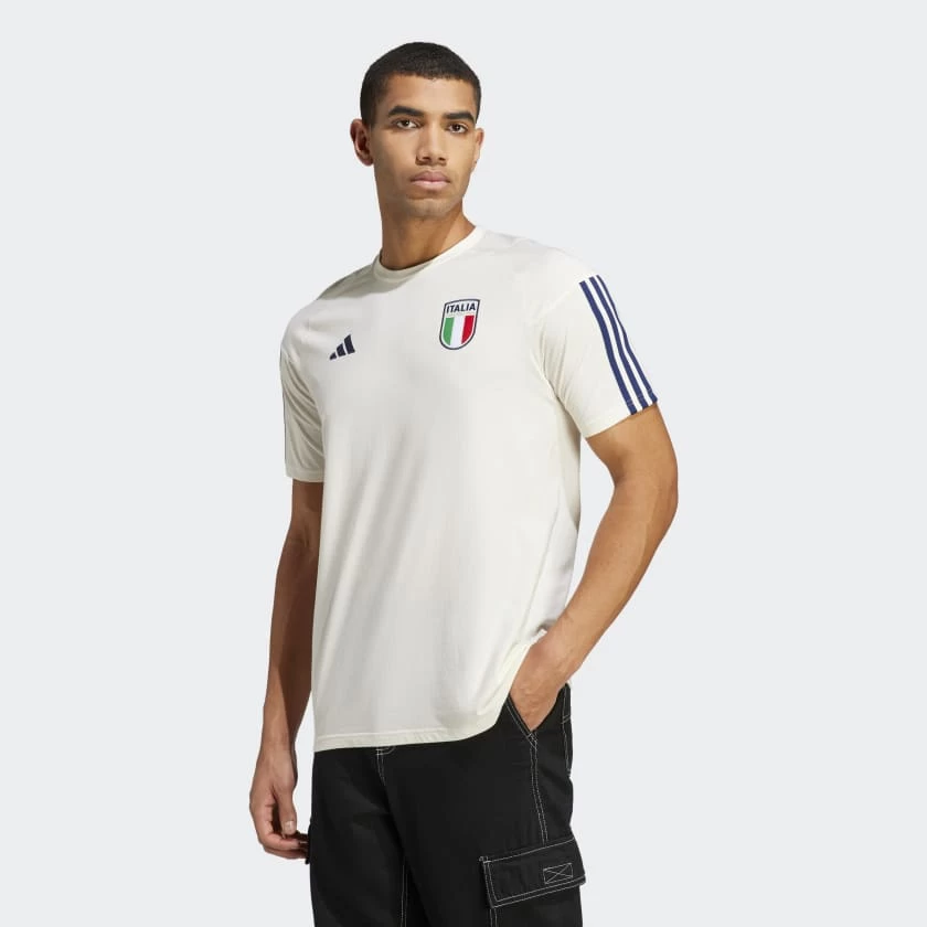 Italy Tiro 23 Cotton T-Shirt - Cream White