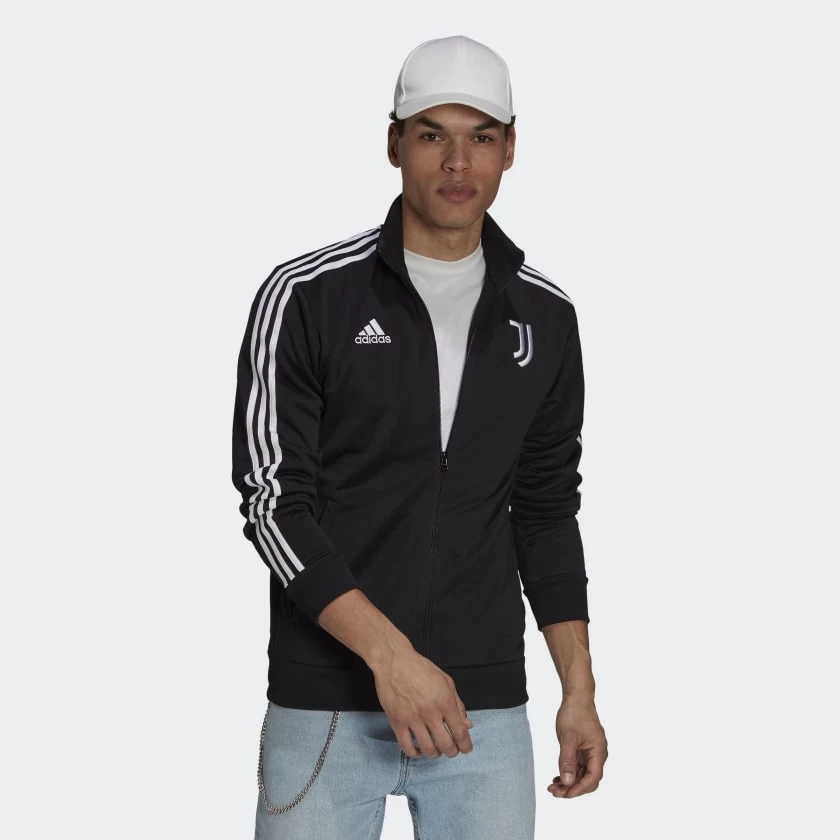 Juventus 21/22 3-Stripes Track Top - Black / White