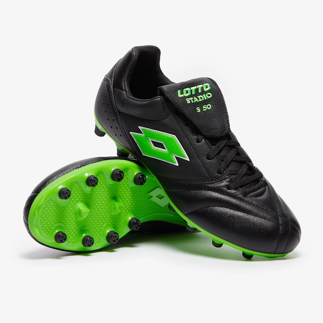 Lotto Stadio 200 III FG 50th Anniversary - All Black / Spring Green