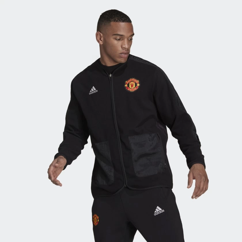 Manchester United 22/23 Travel Mid-Layer Jacket - Black