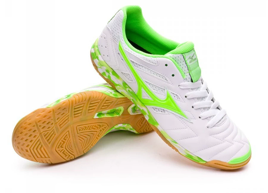 Mizuno Sala Classic II IN - White / Green Gecko