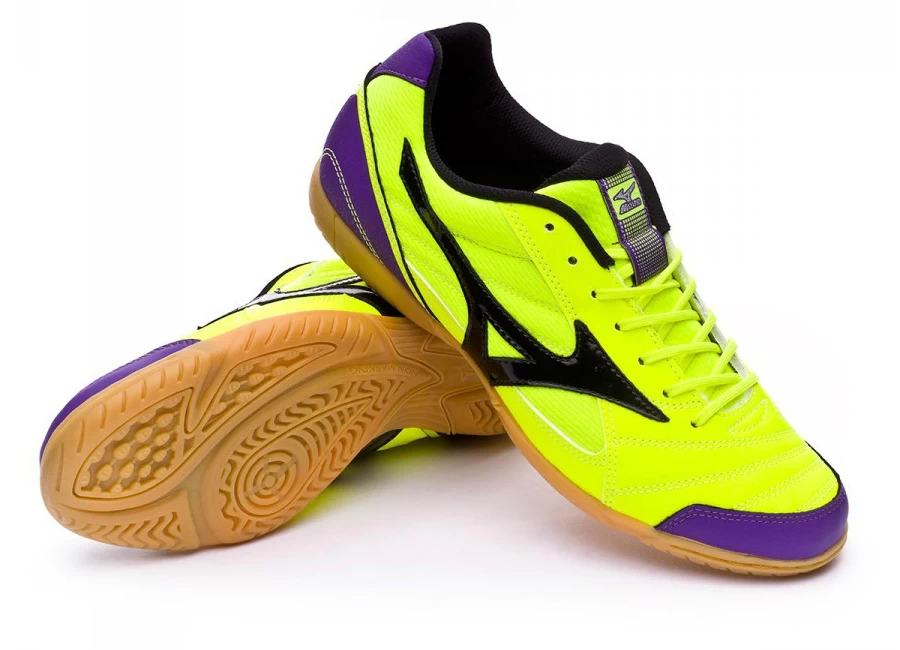 Mizuno Sala club 2 IN - Safety Yellow / Black / Purple