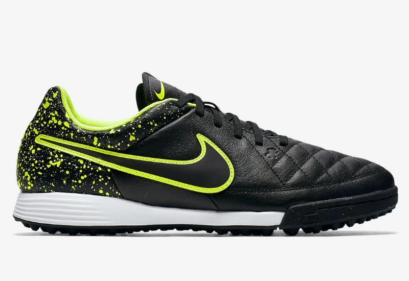 Nike Tiempo Genio Leather TF - Black / Volt / White