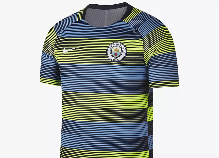 Nike Manchester City FC Dri-FIT Squad Football Top - Volt / Field Blue / Dark Obsidian / White