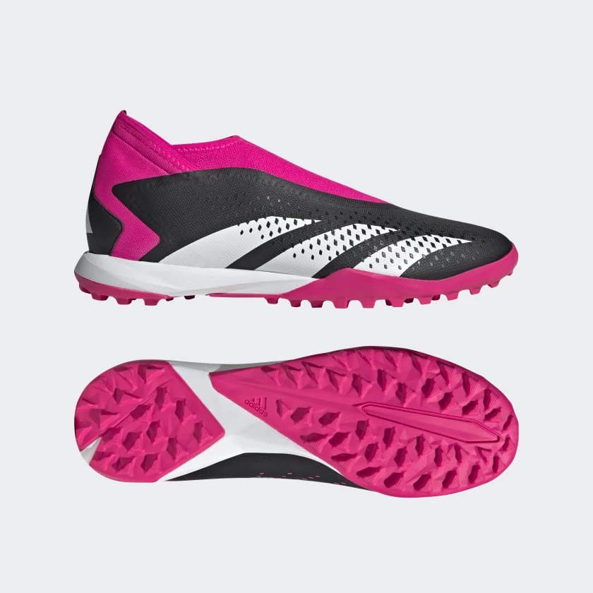 Adidas Predator Accuracy.3 Laceless Turf Boots - Core Black / Cloud White / Team Shock Pink 2