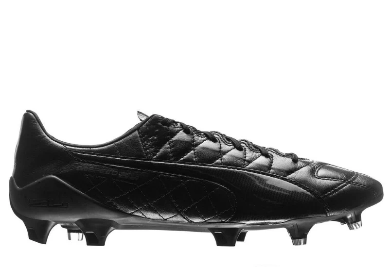 Puma evoSPEED SL K FG Black Black Black Football Shirt Culture Latest Football Kit News and More