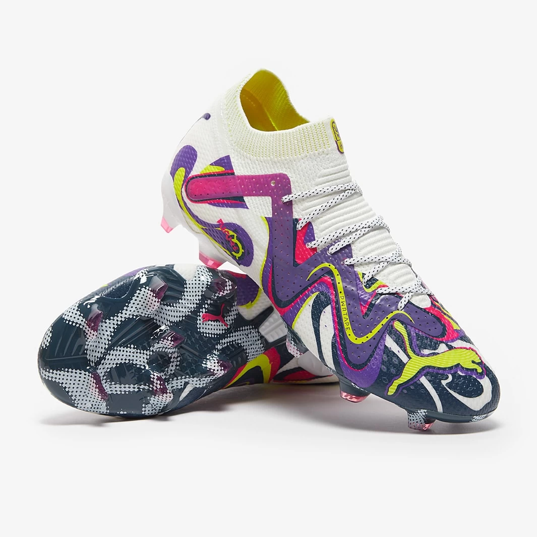 Puma Future Ultimate Creativity FG/AG - White / Violet / Fluro Yellow