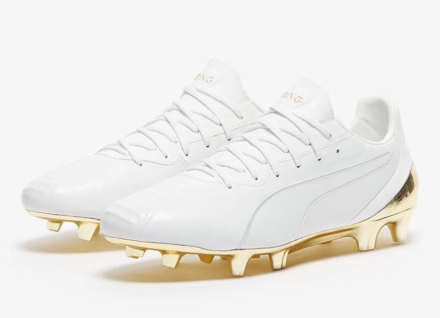 Puma King Platinum FG/AG - White / Gold #footballboots #pumafootball